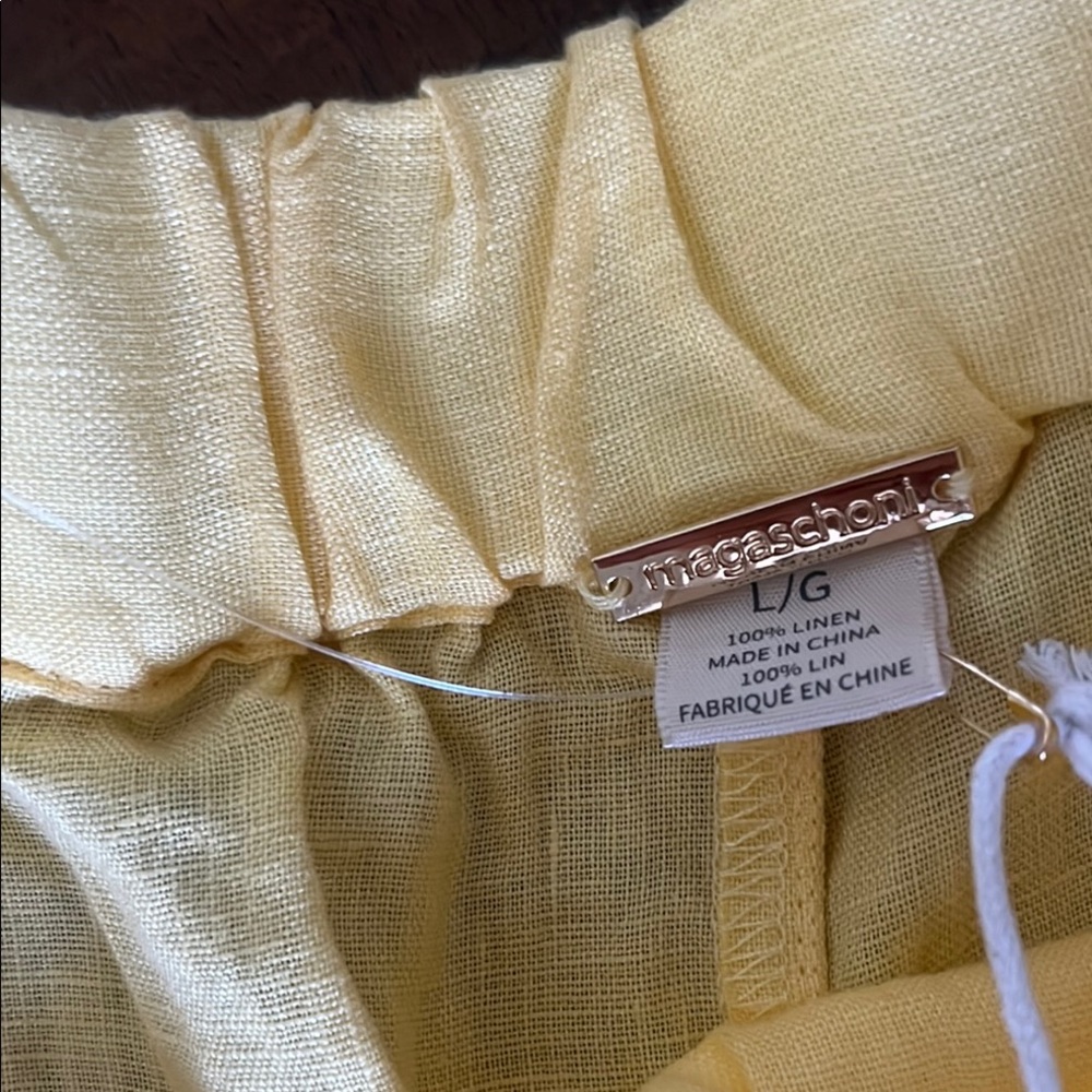 Magaschoni Yellow High Waist Eyelet Shorts - Picture 5 of 8